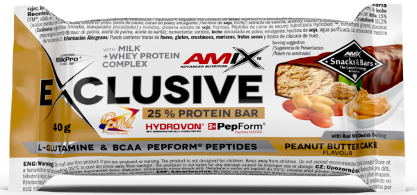 Proteínová tyčinka Amix Exclusive 40g koláč s arašidovým maslom