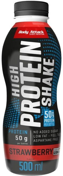 Proteínový mliečny nápoj Body Attack High Protein Shake 500 ml jahoda