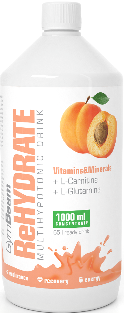 Iónové nápoje ReHydrate 1000 ml - GymBeam apricot