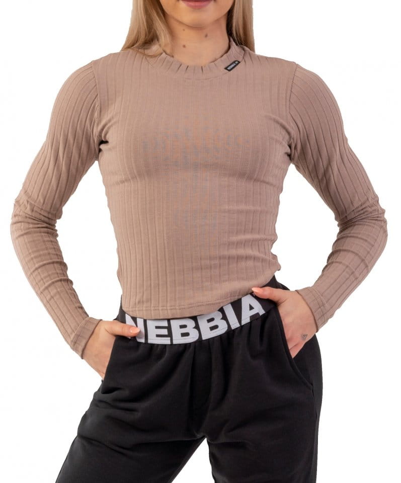 Tričko s dlhým rukávom Nebbia Organic Cotton Ribbed Long Sleeve Top