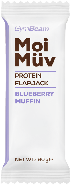 Proteínová tyčinka GymBeam Flapjack 90 g čučoriedkový muffin