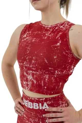 Crop Tank Top Rough Girl Red XS Fitness T-Shirt