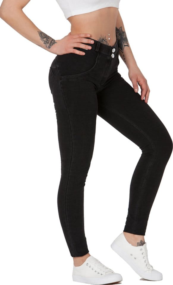 Nohavice Boost Jeans Mid Waist Black