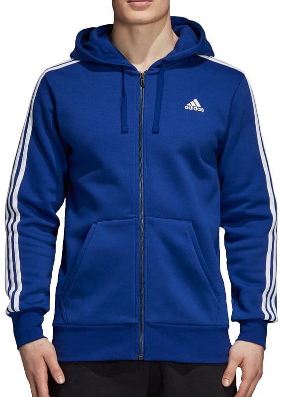 Mikina s kapucňou adidas Sportswear Essentials 3-Stripes FZ Brushed Bluza