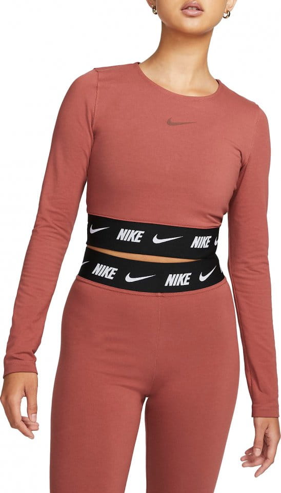 Tričko s dlhým rukávom Nike W NSW CROP TAPE LS TOP