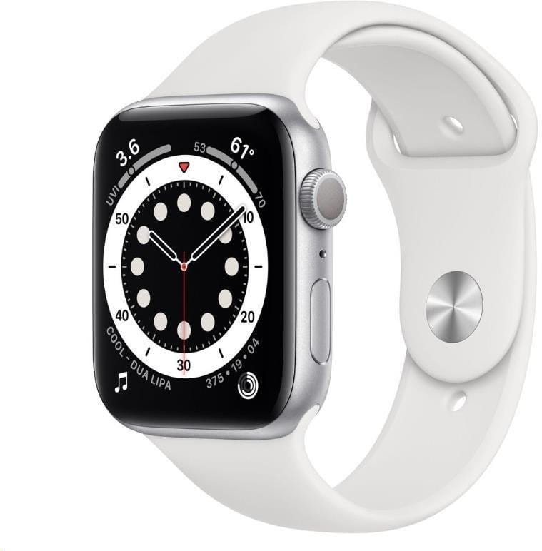 Hodinky Apple Watch S6 GPS, 44mm Silver Aluminium Case with White Sport Band - Regular