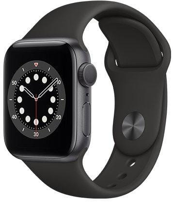 Apple Watch S6 GPS, 44mm Space Gray Aluminium Case with Black Sport Band - Regular