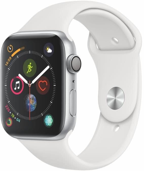Hodinky Apple Watch Series 4 GPS, 44mm Silver Aluminium Case with White Sport Band