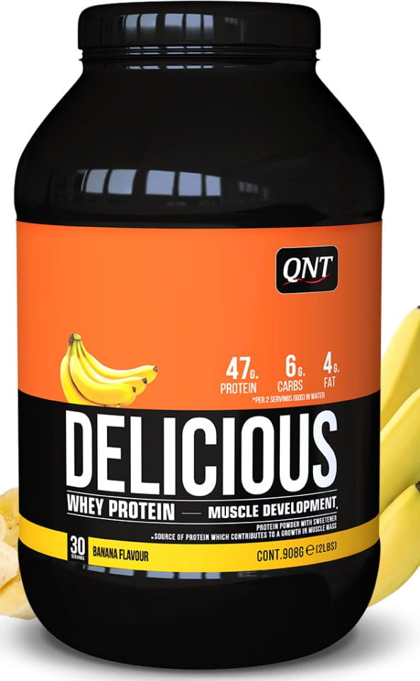 Proteínové prášky QNT Delicious Whey Protein banana - 908 g