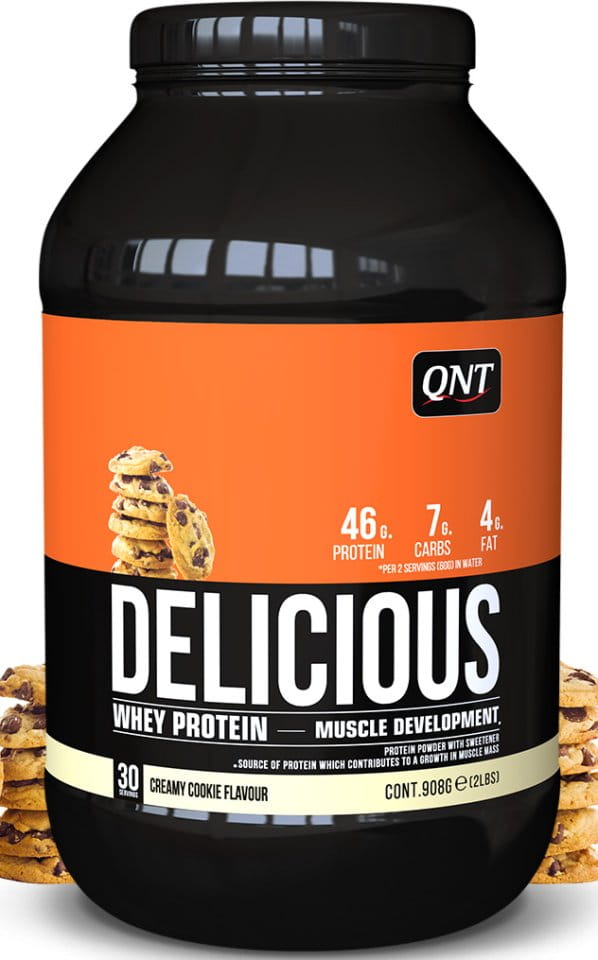 Proteínové prášky QNT Delicious Whey Protein Creamy Cookie - 908g