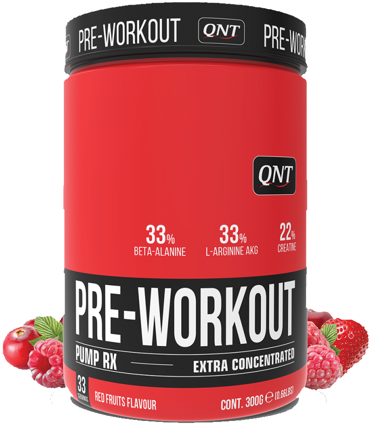 Predtréningový stimulant (Pre-Workout) QNT PUMP RX lesné ovocie - 300 g