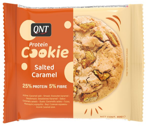 Proteínové tyčinky a sušienky QNT PROTEIN COOKIE Salted Caramel 60 g