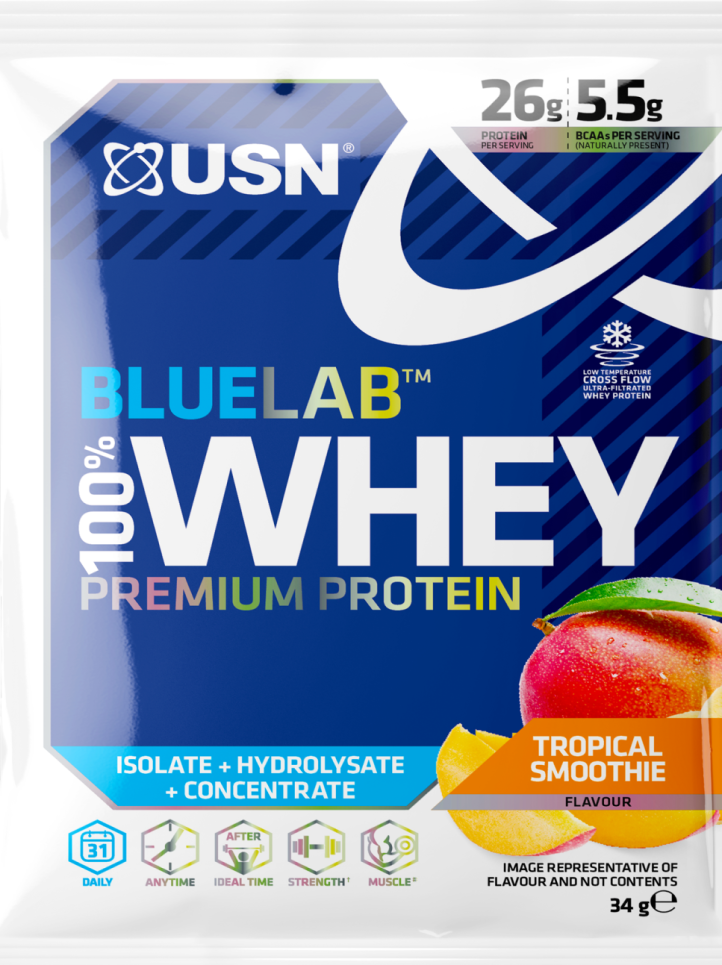 Srvátkový proteínový prášok USN 100% Premium BlueLab vzorka 34g slaný karamel
